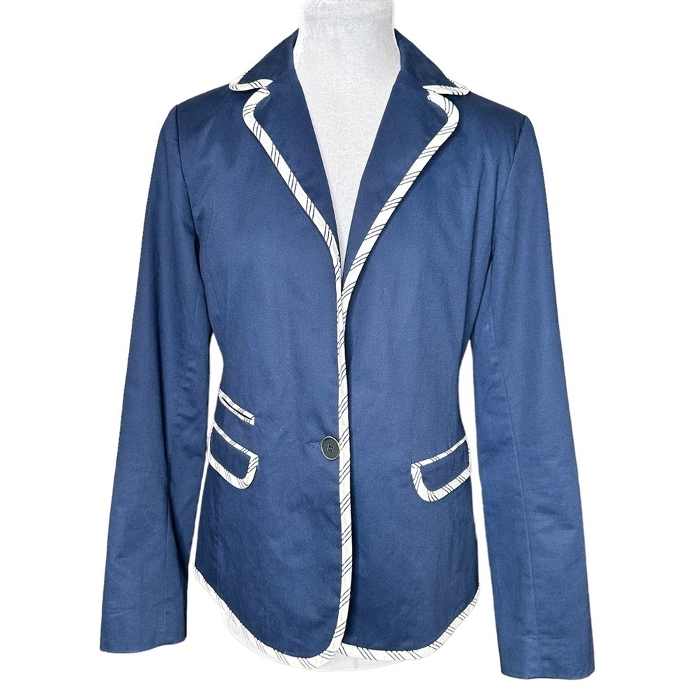 Jack Murphy Navy and White Blazer. Size 10
